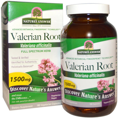 NATURE'S ANSWER - Valerian Root 1,500 mg - 180 Vegetarian Capsules