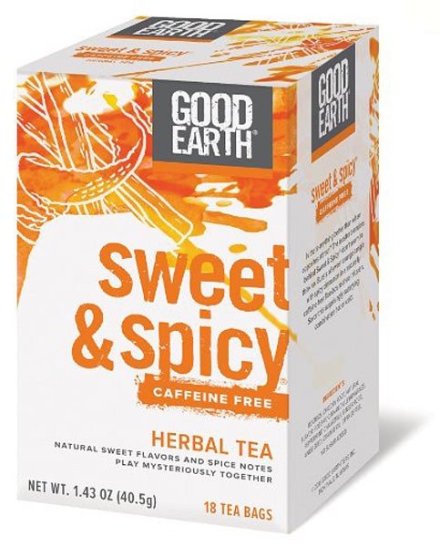 GOOD EARTH - Original Sweet and Spicy Herbal Tea Caffeine Free - 18 Tea Bags
