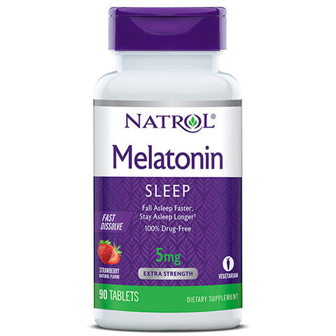 NATROL - Melatonin 5mg Fast Dissolve Stawberry - 90 Tablets