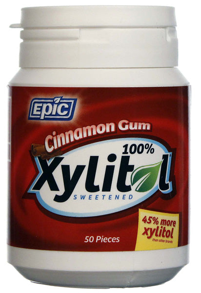 EPIC DENTAL - Xylitol Sweetened Cinnamon Gum - 50 Pieces