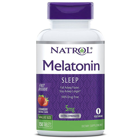 NATROL -Melatonin Fast Dissolve Strawberry 5 mg - 150 Tablets