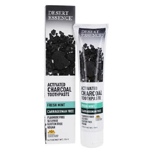 DESERT ESSENCE - Activated Carcoal Carrageenan Free Toothpaste - 6.25 oz (176 g)