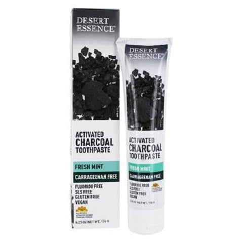 DESERT ESSENCE - Activated Carcoal Carrageenan Free Toothpaste - 6.25 oz (176 g)