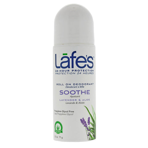 LAFES - Deodorant Roll-On Soothe, Lavender & Aloe - 2.5 oz. (71 g)