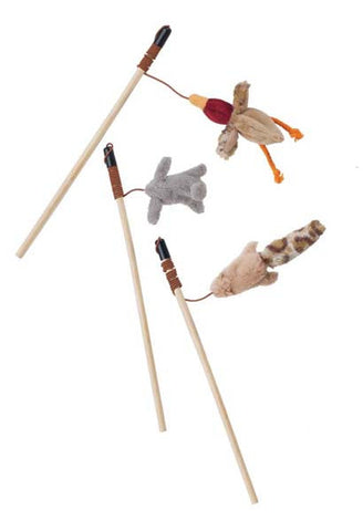 SKINNEEEZ - Forest Friends Teaser Wand Cat Toy Assorted - 12 Inch