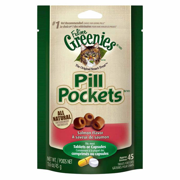 GREENIES - Pill Pockets Cat Treats Salmon Flavor  - 45 Treats (1.6 oz./45 g)
