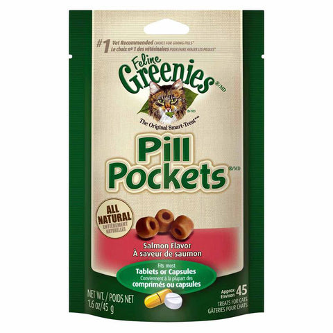 GREENIES - Pill Pockets Cat Treats Salmon Flavor  - 45 Treats (1.6 oz./45 g)