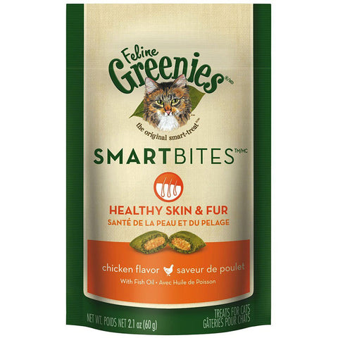 GREENIES - Smartbites Healthy Skin and Fur Cat Treats Chicken Flavor - 2.1 oz. (60 g)