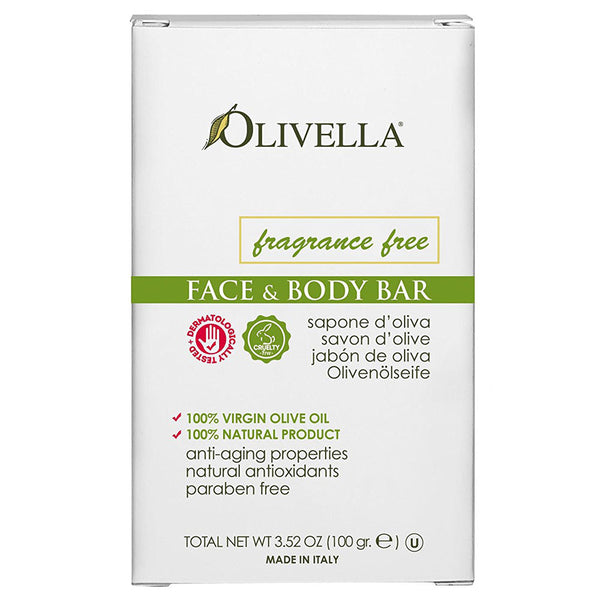 OLIVELLA - Face and Body Bar Soap Unscented - 3.52 oz. (100 g)