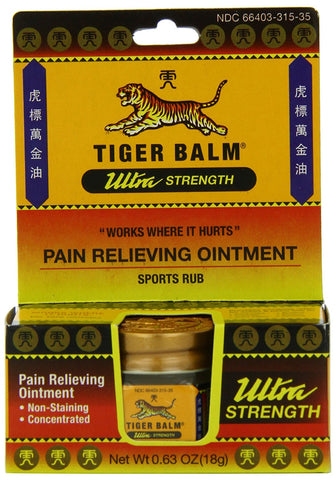 TIGER BALM - Pain Relieving Ointment Ultra Strength - 0.63 oz. (18 g)