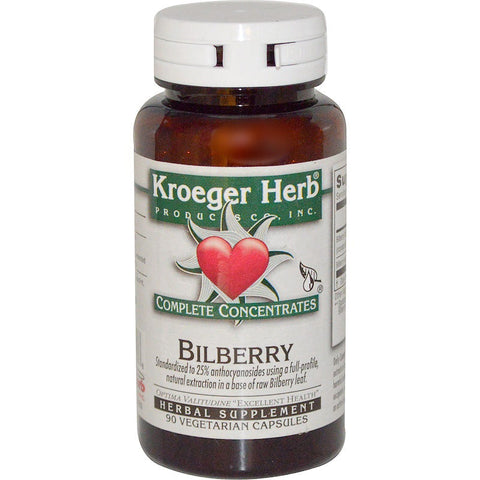 KROEGER - Bilberry Complete Concentrate - 90 Vegetarian Capsules